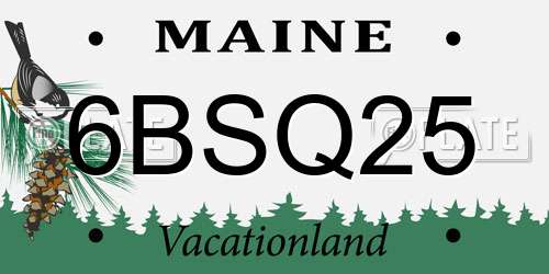 6BSQ25 Maine License Plate