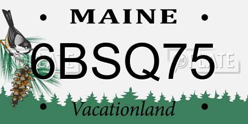 6BSQ75 Maine License Plate