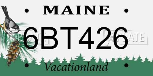 6BT426 Maine License Plate