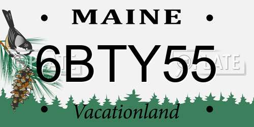 6BTY55 Maine License Plate