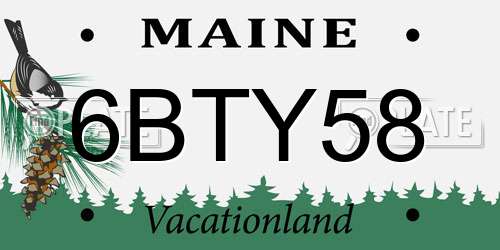 6BTY58 Maine License Plate