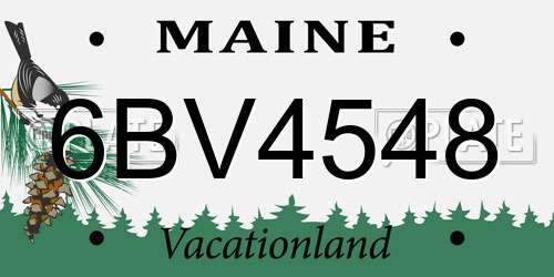 6BV4548 Maine License Plate