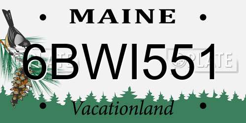 6BWI551 Maine License Plate