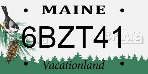6BZT41 Maine License Plate