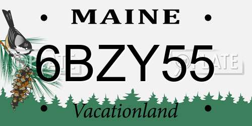6BZY55 Maine License Plate