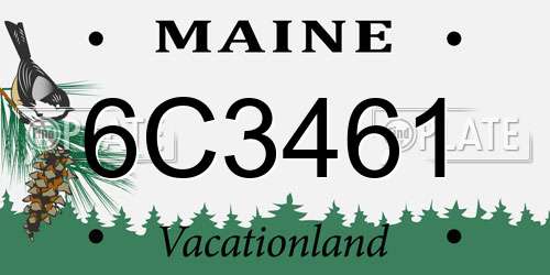 6C3461 Maine License Plate