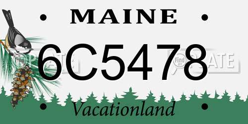 6C5478 Maine License Plate