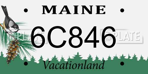 6C846 Maine License Plate