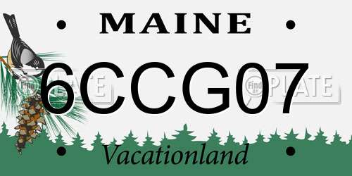 6CCG07 Maine License Plate