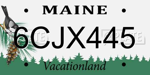 6CJX445 Maine License Plate