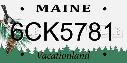 6CK5781 Maine License Plate