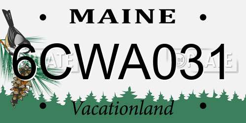 6CWA031 Maine License Plate