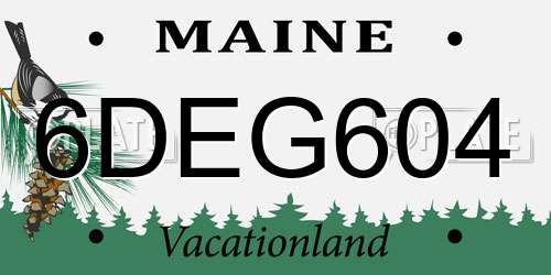 6DEG604 Maine License Plate