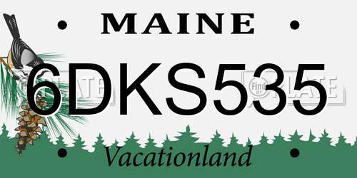 6DKS535 Maine License Plate