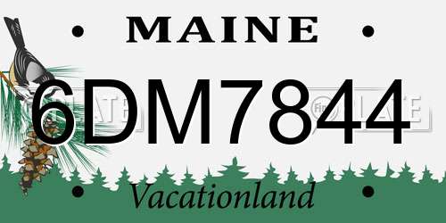 6DM7844 Maine License Plate