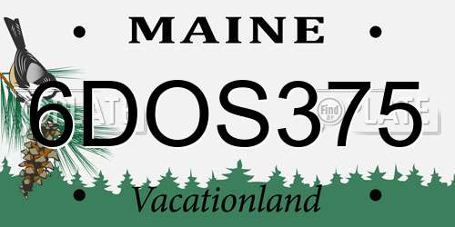 6DOS375 Maine License Plate