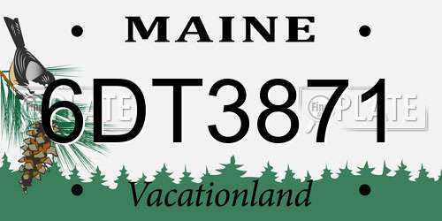 6DT3871 Maine License Plate
