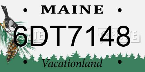 6DT7148 Maine License Plate