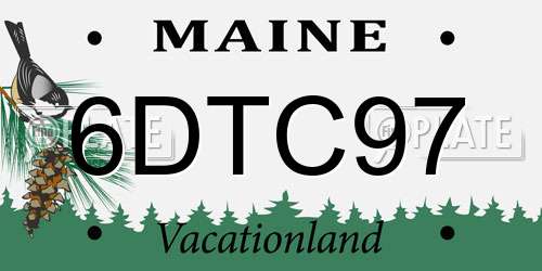 6DTC97 Maine License Plate