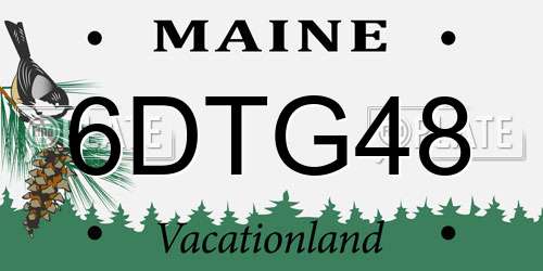 6DTG48 Maine License Plate