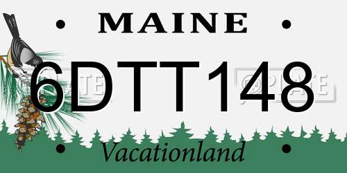 6DTT148 Maine License Plate
