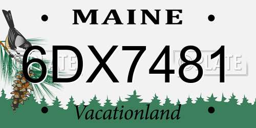 6DX7481 Maine License Plate