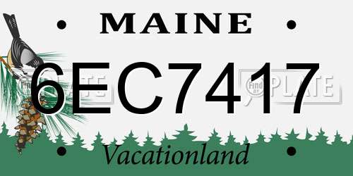 6EC7417 Maine License Plate