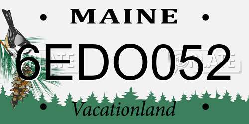 6EDO052 Maine License Plate