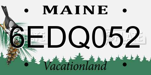 6EDQ052 Maine License Plate