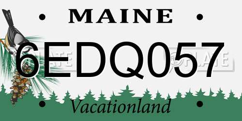 6EDQ057 Maine License Plate