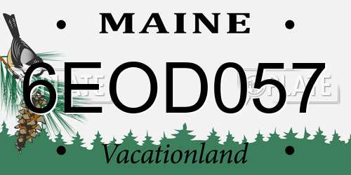 6EOD057 Maine License Plate