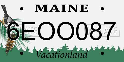 6EOO087 Maine License Plate