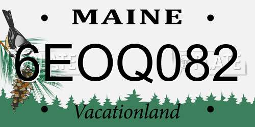 6EOQ082 Maine License Plate