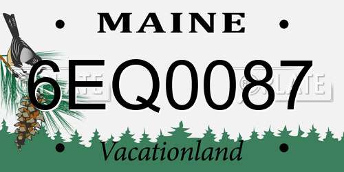 6EQ0087 Maine License Plate