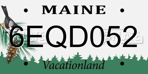 6EQD052 Maine License Plate