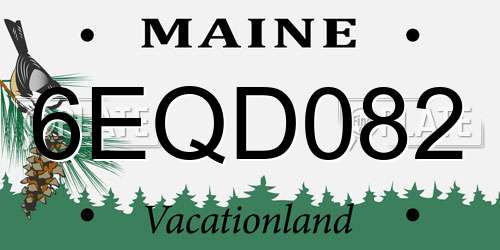 6EQD082 Maine License Plate