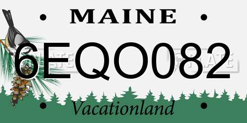 6EQO082 Maine License Plate