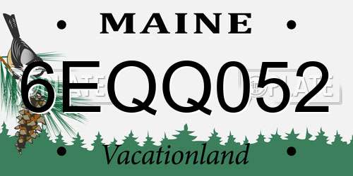 6EQQ052 Maine License Plate