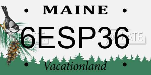 6ESP36 Maine License Plate