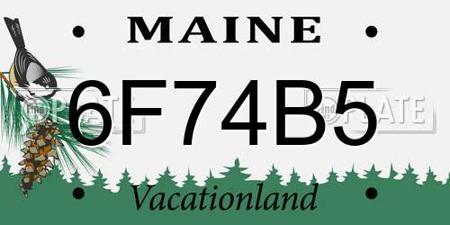 6F74B5 Maine License Plate