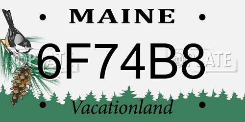 6F74B8 Maine License Plate