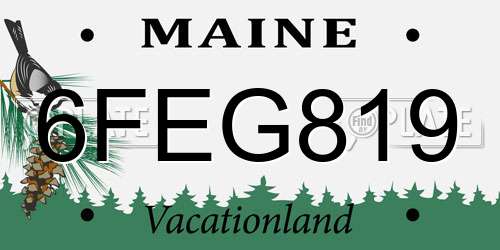 6FEG819 Maine License Plate
