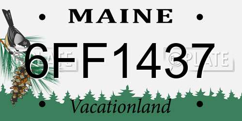 6FF1437 Maine License Plate