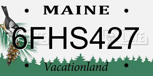 6FHS427 Maine License Plate