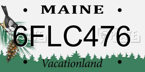 6FLC476 Maine License Plate