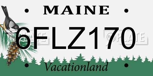 6FLZ170 Maine License Plate
