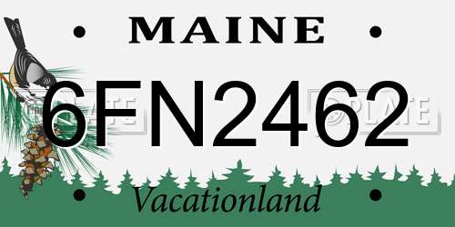 6FN2462 Maine License Plate