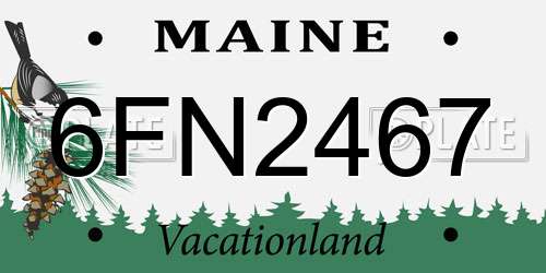 6FN2467 Maine License Plate