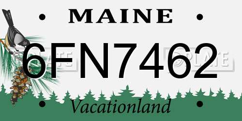 6FN7462 Maine License Plate