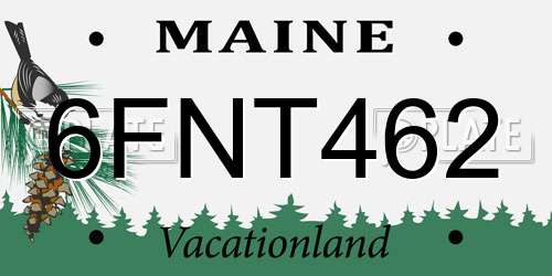 6FNT462 Maine License Plate